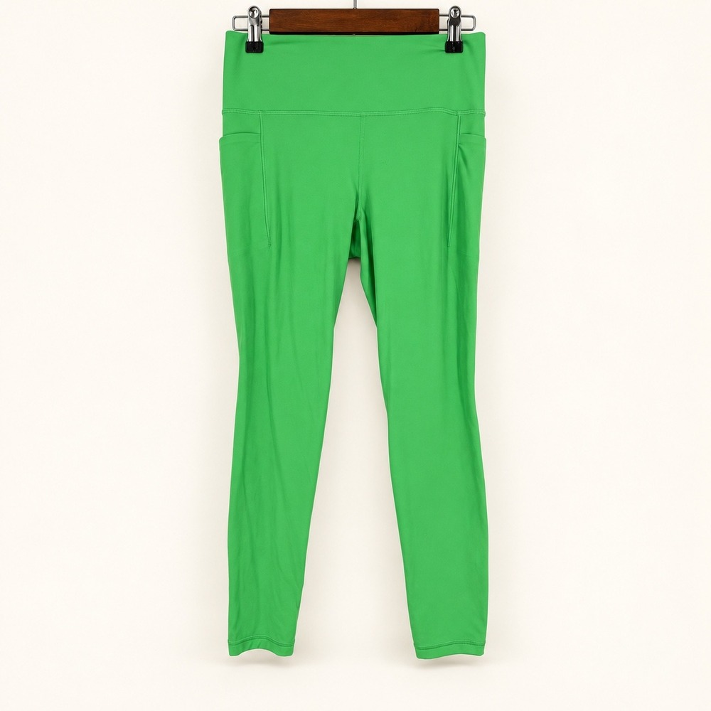 Athleta Medium Salutation Stash Tight Green High Rise Legging Yoga Pilates Gym
